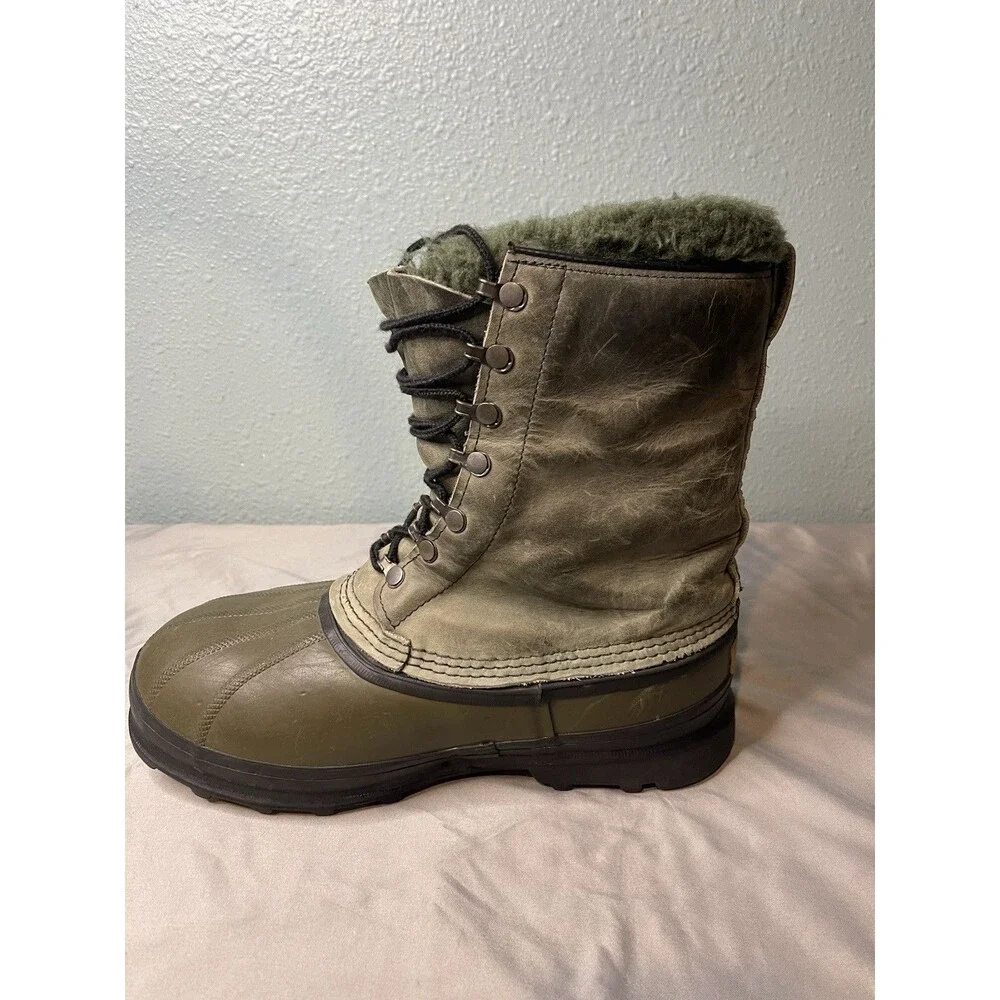Sorel Kaufman Leather Lace Up Snow Boots With Liner Made In Canada Men’s Size 8